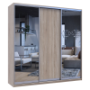 Tolóajtós gardróbszekrény Doros City light Sonoma tölgy 1 bútorlap / 2 tükör 225х60х225 (42002136)