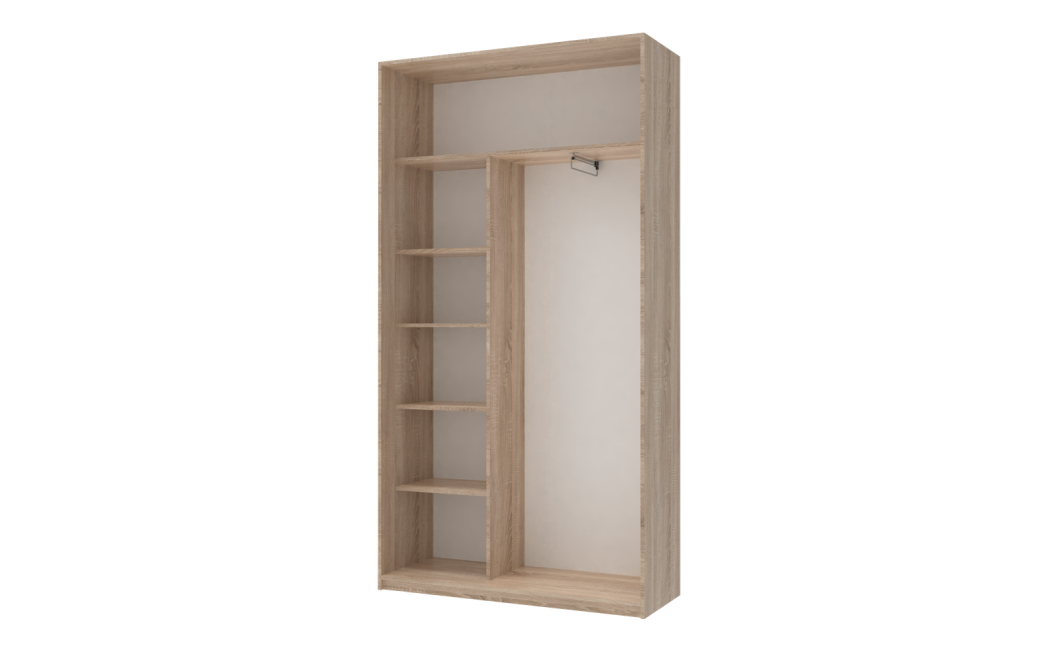 Tolóajtós gardróbszekrény Doros City light Sonoma tölgy 2 tükör 120x45x225 (44900068)