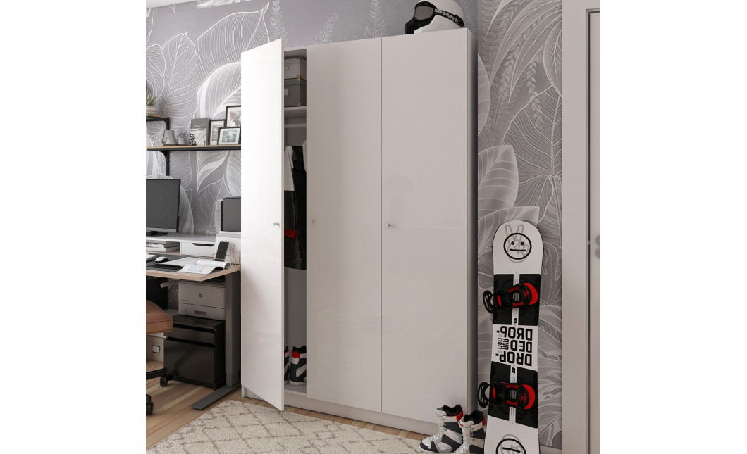 Nyílóajtós gardróbszekrény Doros Promo Fehér 3 bútorlap 135x48x204 (80737071)