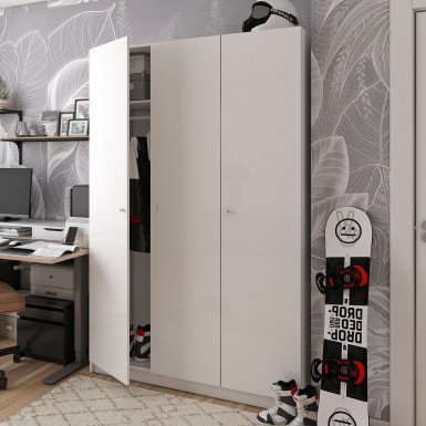 Nyílóajtós gardróbszekrény Doros Promo Fehér 3 bútorlap 135x48x204 (80737071)