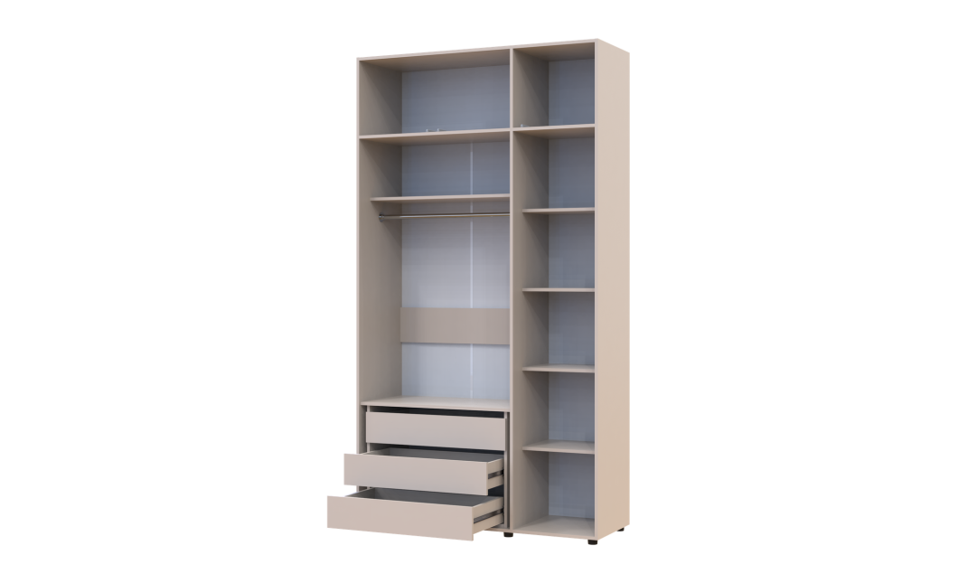 Gardróbszekrény fiókokkal és felsőszekrénnyel Doros Kasper Kasmír 3 ajtó 135x48x245 (42005566)