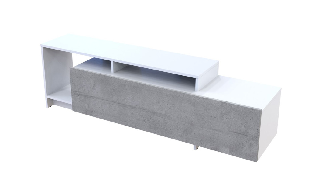 TV-álvány Doros U2 Beton / Fehér bútorlap 160x38x48 (41510090) 