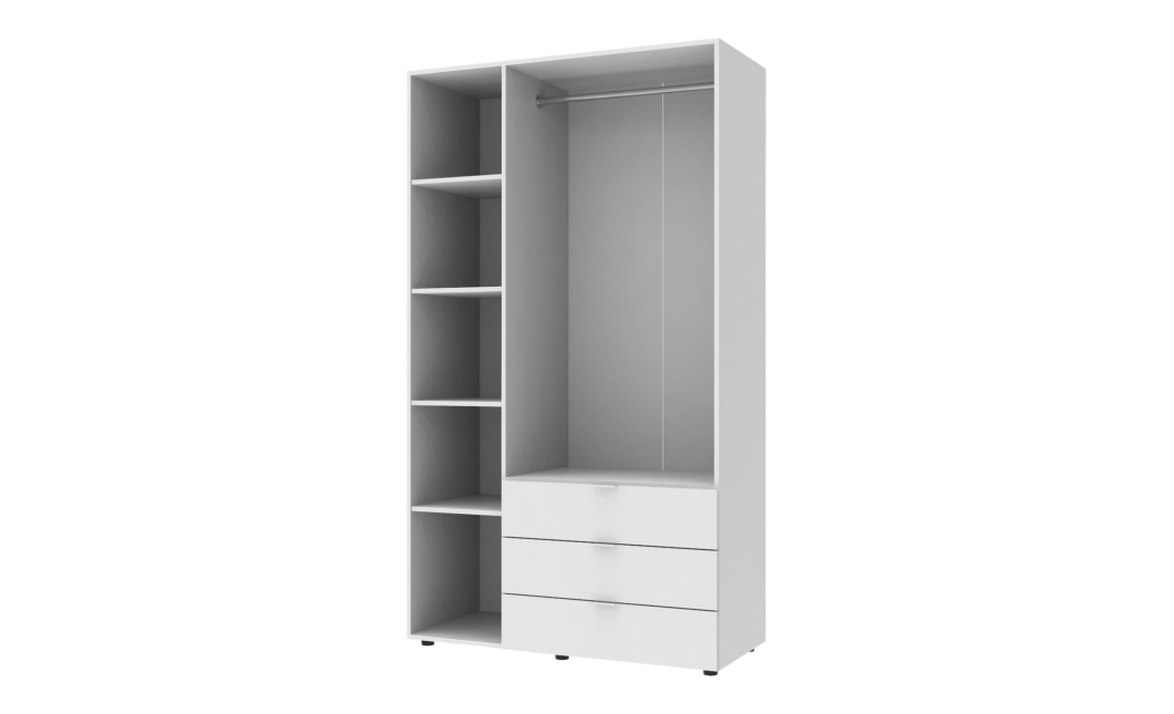 Nyílóajtós gardróbszekrény Doros Gelár Fehér 3 bútorlap 116,2x49,5x203,4 (80397641)