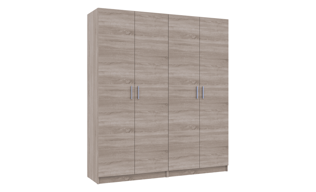 Gardróbszekrény szett Doros Promo polcokkal Sonoma tölgy 2+2 bútorlap 180x48x204 (44900287)