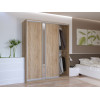 Tolóajtós gardróbszekrény Doros City light Sonoma tölgy 2 bútorlap / 1 tükör 180х60х225 (41070010)