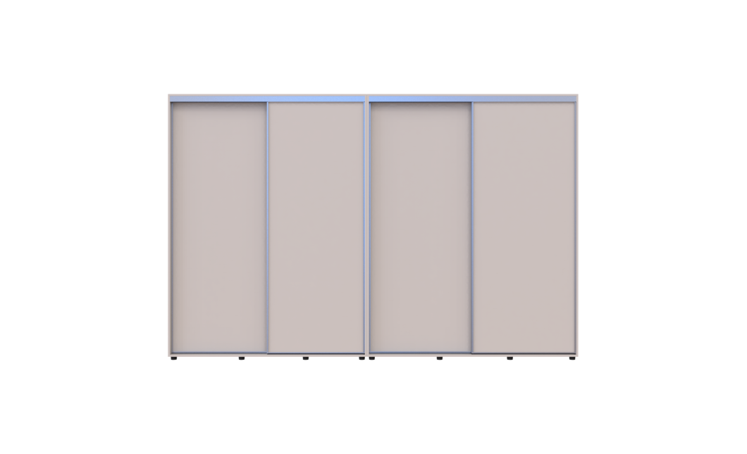 Tolóajtós gardróbszekrény Doros Sigma Slim kasmír 2+2 ajtó 330x45x214.4 (42005612)