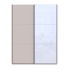 Tolóajtós gardróbszekrény Doros G-Caiser Kasmír / Fehér 1 bútorlap / 1 üveg 3 rész 180x60x240 (42005322)