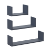 Polcrendszer Doros Feel Grafitszürke 3 db 30/45/60х15х15 (41516078)