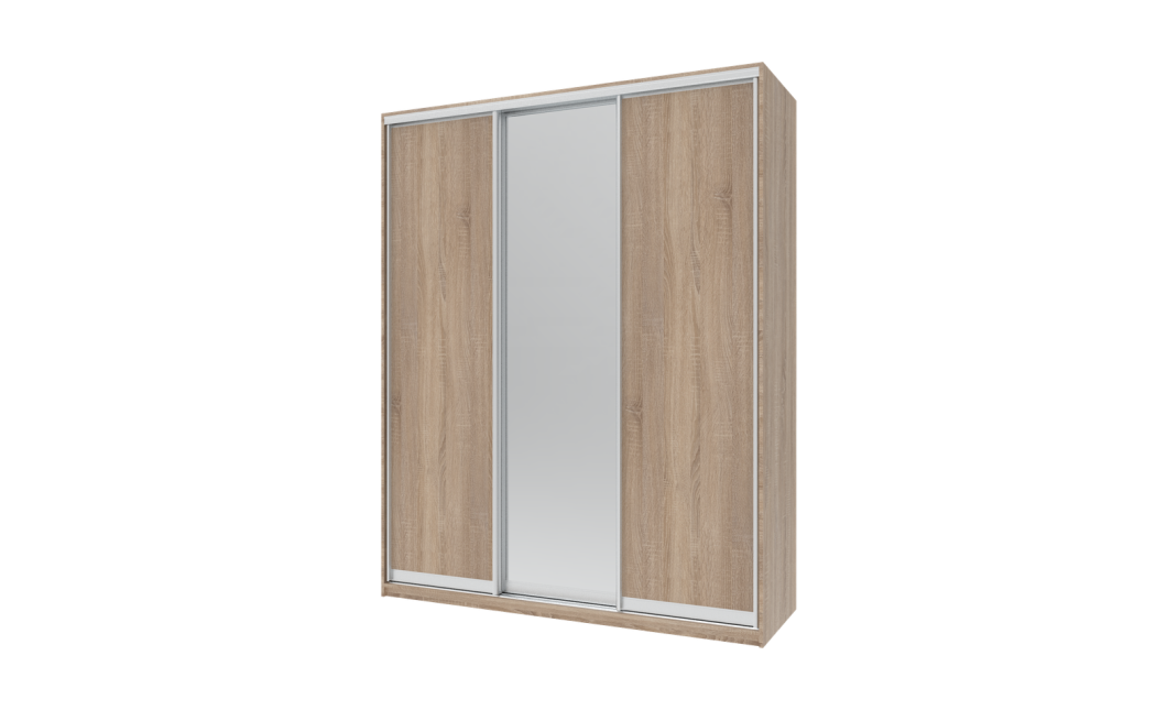 Tolóajtós gardróbszekrény Doros City light Sonoma tölgy 2 bútorlap / 1 tükör 180х60х225 (41070010)