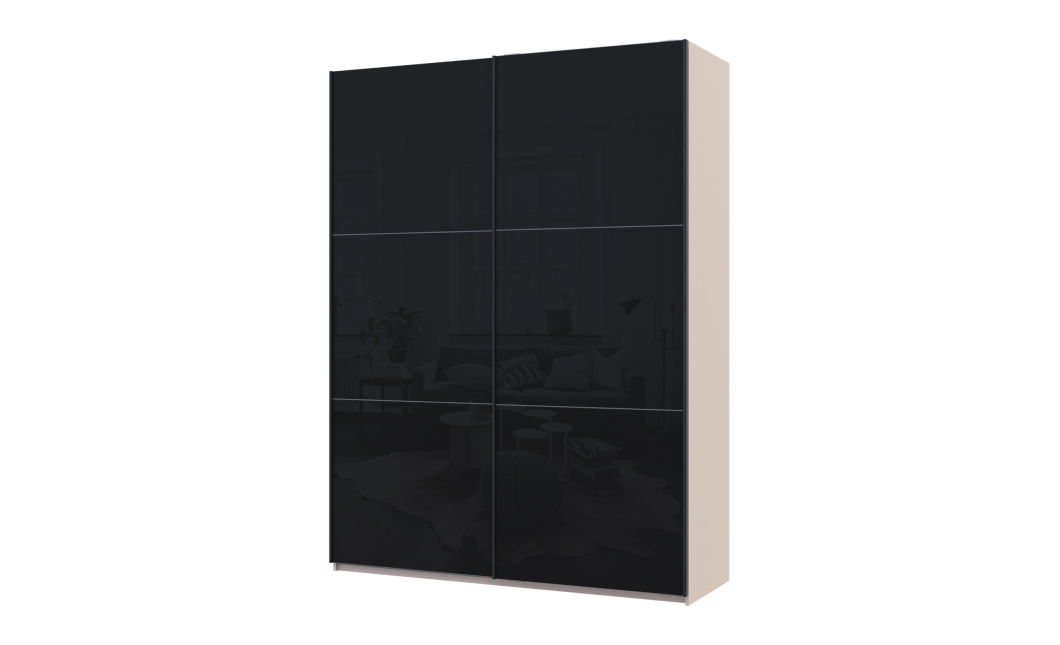 Tolóajtós gardróbszekrény Doros G-Caiser Kasmír / Fekete 2 üveg 3 rész 180x60x240 (42005326)