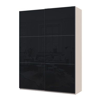 Tolóajtós gardróbszekrény Doros G-Caiser Kasmír / Fekete 2 üveg 3 rész 180x60x240 (42005326)