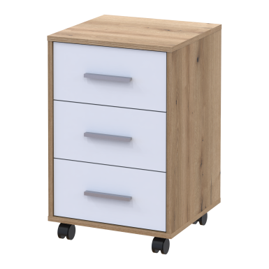 Kerekes szekrény Doros T3 Ewok tölgy / Fehér 43x42x66,4 (41901068)