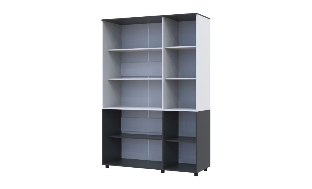 Nyílóajtós gardrobszekrény Doros Thorn Antracit/Fehér 3 ajtó polcokkal 135x51,6x200 (44900516)