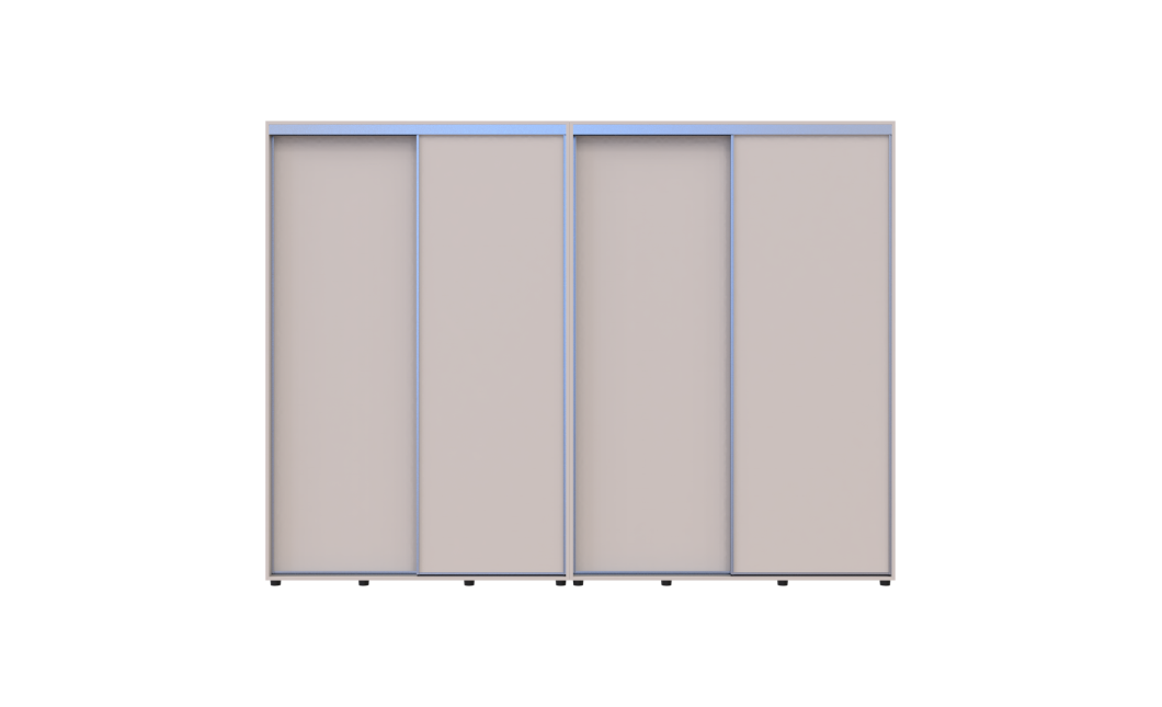 Tolóajtós gardróbszekrény Doros Sigma Slim kasmír 2+2 ajtó 290x45x214.4 (42005604)