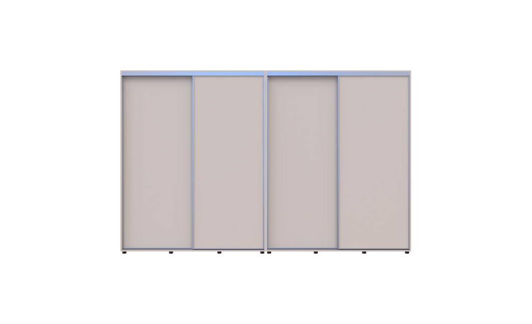 Tolóajtós gardróbszekrény Doros Sigma Slim kasmír 2+2 ajtó 340x45x214.4 (42005614)