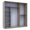 Tolóajtós gardróbszekrény Doros City light Sonoma tölgy 2 bútorlap / 1 tükör 225х60х225 (42002135)
