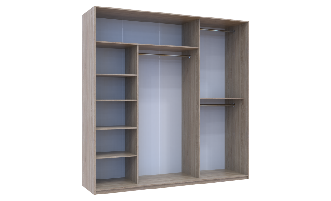 Tolóajtós gardróbszekrény Doros City light Sonoma tölgy 2 bútorlap / 1 tükör 225х60х225 (42002135)