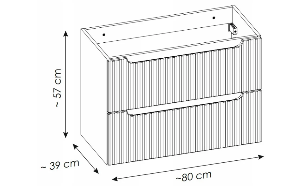 Fürdőszoba bútor szett 80 cm tölgyfa munkalappal (20090034)