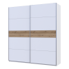 Tolóajtós gardróbszekrény Doros G-Caiser fehér/fehér Ewok tölgy betéttel 2 bútorlap / 5 rész 220x60x240 (44900283)