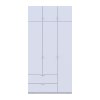 Nyílóajtós gardrobszekrény Doros Lukas Fehér/Fehér 3 ajtós 120х50х240 (80737796)