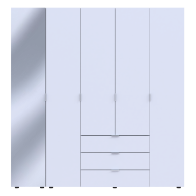 Nyílóajtós gardróbszekrény Doros Gelár Fehér 4 bútorlap / Tükör 194x49,5x203,4 (42002160)