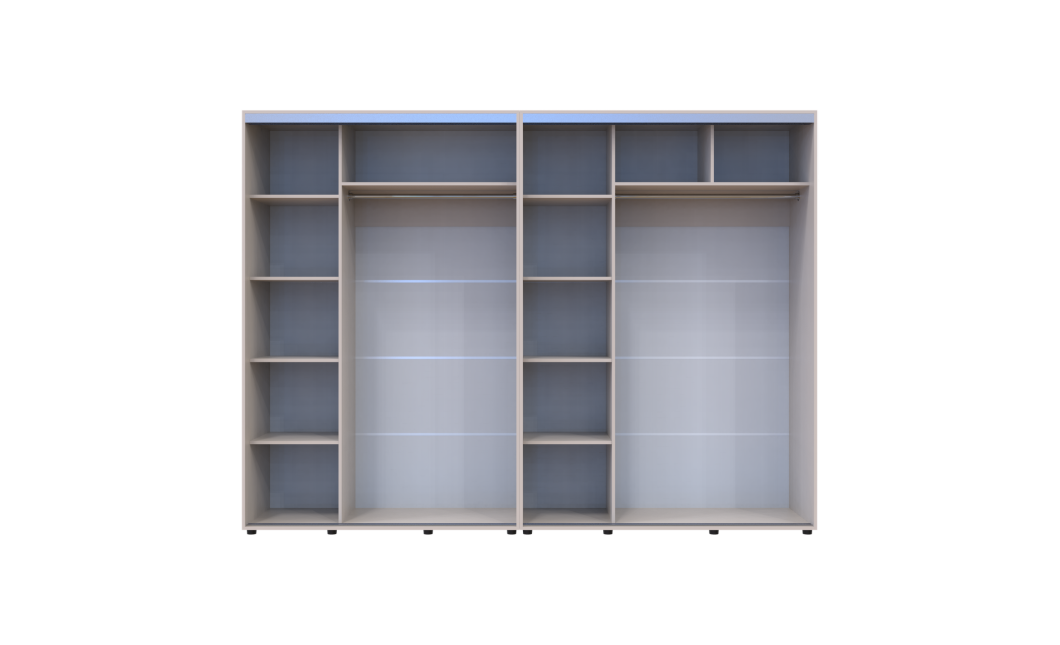Tolóajtós gardróbszekrény Doros Sigma Slim kasmír 2+2 ajtó 290x60x214.4 (42005605)