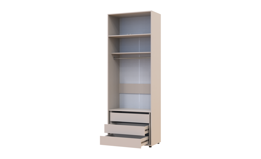 Gardróbszekrény fiókokkal és felsőszekrénnyel Doros Kasper Kasmír 2 ajtó 90x48x245 (42005538)