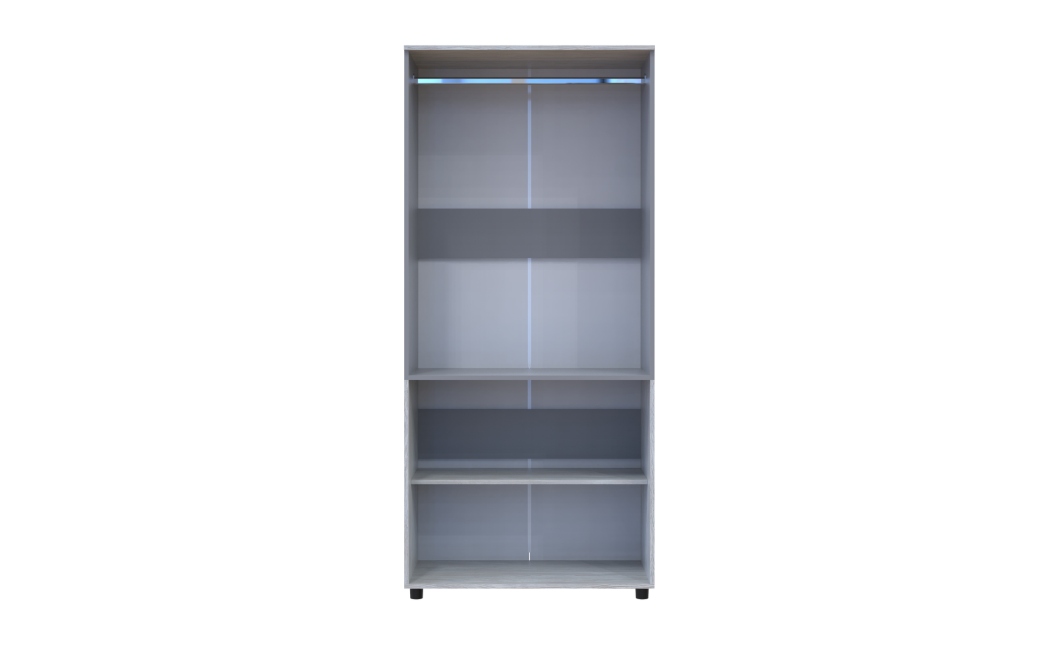 Nyílóajtós gardrobszekrény Doros Thorn Natti Lúcc/Szürke 2 ajtó vállfás 90x51,6x200 (44900463)