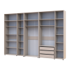 Gardróbszekrény fiókokkal, polcokkal és felsőszekrénnyel Doros Kasper Kasmír 3+2+3 ajtó 360x48x245 (42005744)