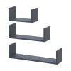 Polcrendszer Doros Feel Grafitszürke 3 db 30/45/60х15х15 (41516078)