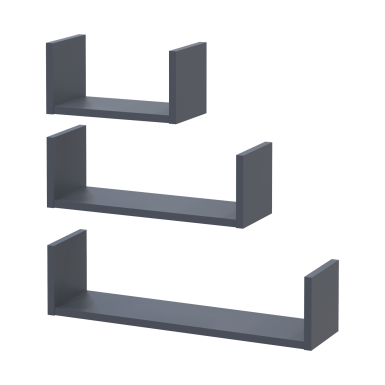 Polcrendszer Doros Feel Grafitszürke 3 db 30/45/60х15х15 (41516078)