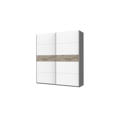 Tolóajtós gardróbszekrény Doros G-Caiser grafit / fehér Klondike betéttel 2 bútorlap / 5 rész 220x60x240 (42001015)