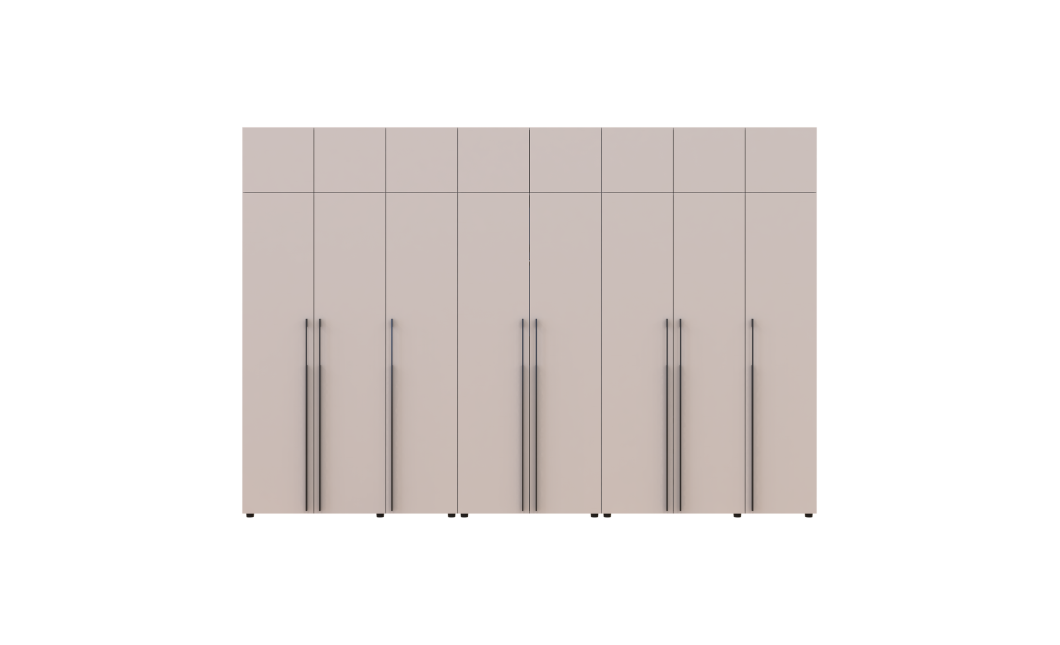Gardróbszekrény fiókokkal, polcokkal és felsőszekrénnyel Doros Kasper Kasmír 3+2+3 ajtó 360x48x245 (42005744)