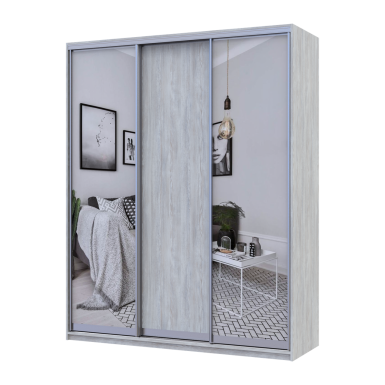 Tolóajtós gardróbszekrény Doros City light Natti Lúc 1 bútorlap / 2 tükör 180x60x225 (80736520)