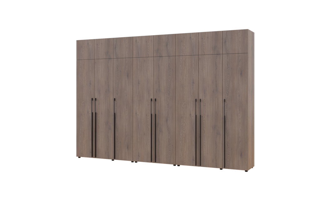 Gardróbszekrény fiókokkal, polcokkal és felsőszekrénnyel Doros Kasper Cremona Cannolo 3+2+3 ajtó 360x48x245 (42005745)