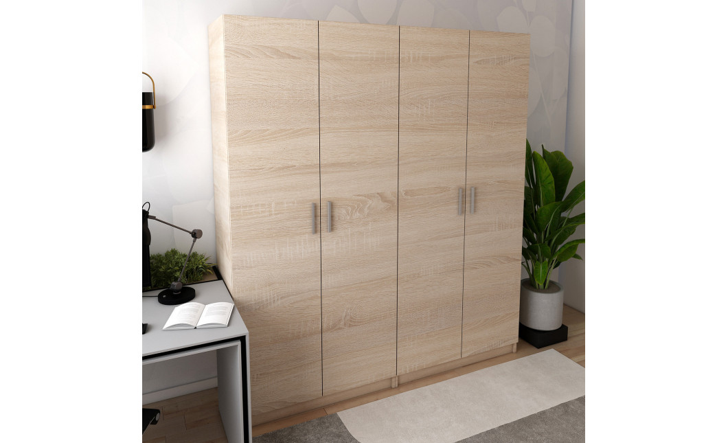Nyílóajtós gardróbszekrény Doros Promo Sonoma tölgy 2+2 bútorlap 180x48x204 (42005007)
