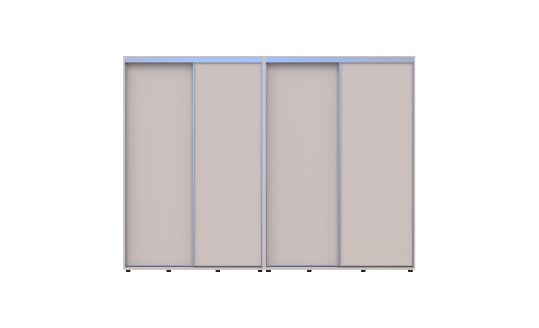 Tolóajtós gardróbszekrény Doros Sigma Slim kasmír 2+2 ajtó 290x60x214.4 (42005605)