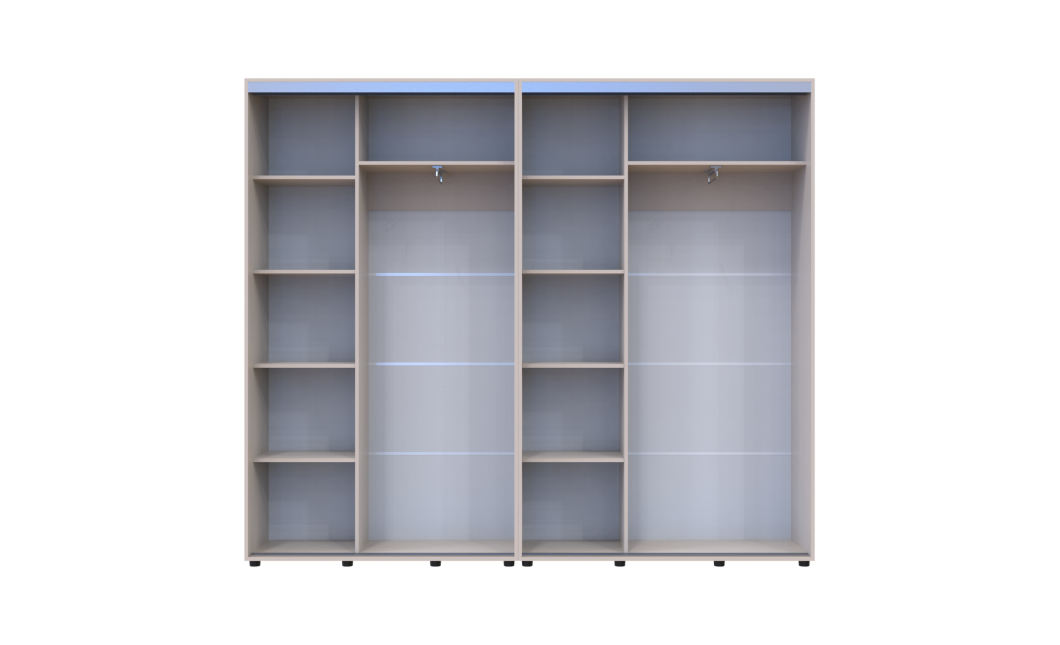 Tolóajtós gardróbszekrény Doros Sigma Slim kasmír 2+2 ajtó 250x45x214.4 (42005596)