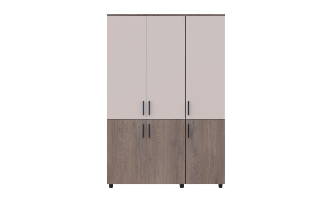 Nyílóajtós gardrobszekrény Doros Thorn Cremona Cannolo/Kasmír 3 ajtó vállfás 135x51,6x200 (44900499)