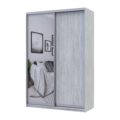 Tolóajtós gardróbszekrény Doros City light Natti Lúc 1 bútorlap / 1 tükör 150x60x225 (80736510)