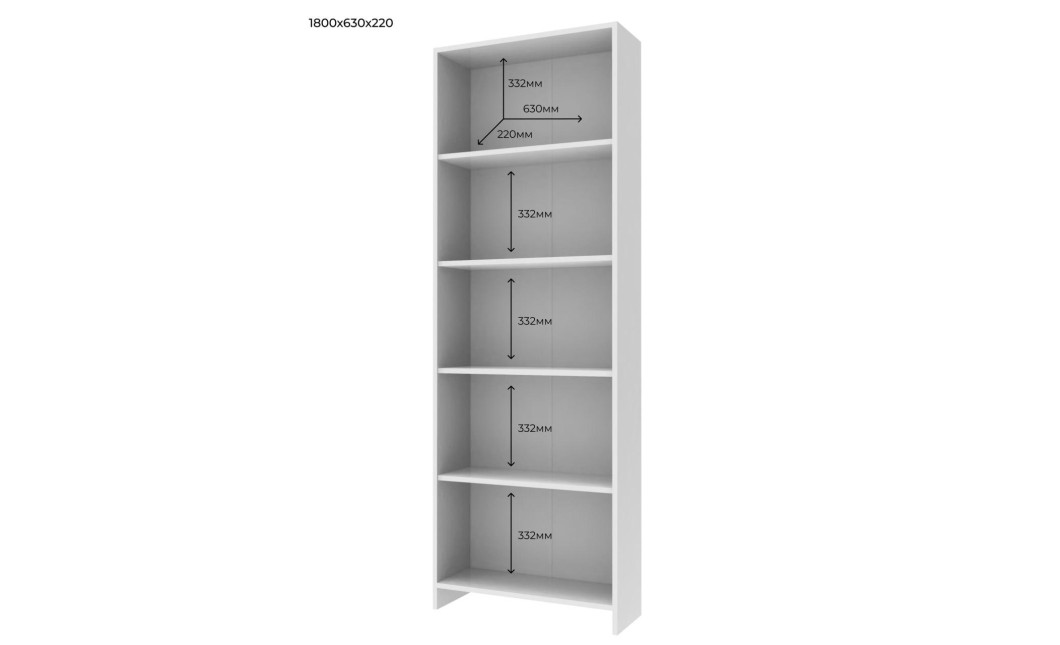 5 szintes polcos állvány Fehér 63х22х180 (40515974) 