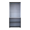 Nyílóajtós gardrobszekrény Doros Thorn Antracit/Fehér 2 ajtó vállfás 90x51,6x200 (44900467)