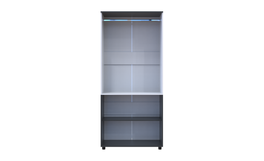 Nyílóajtós gardrobszekrény Doros Thorn Antracit/Fehér 2 ajtó vállfás 90x51,6x200 (44900467)