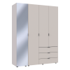 Nyílóajtós gardróbszekrény Doros Gelár kasmír 3 bútorlap / Tükör 155x49,5x203,4 (80737657)
