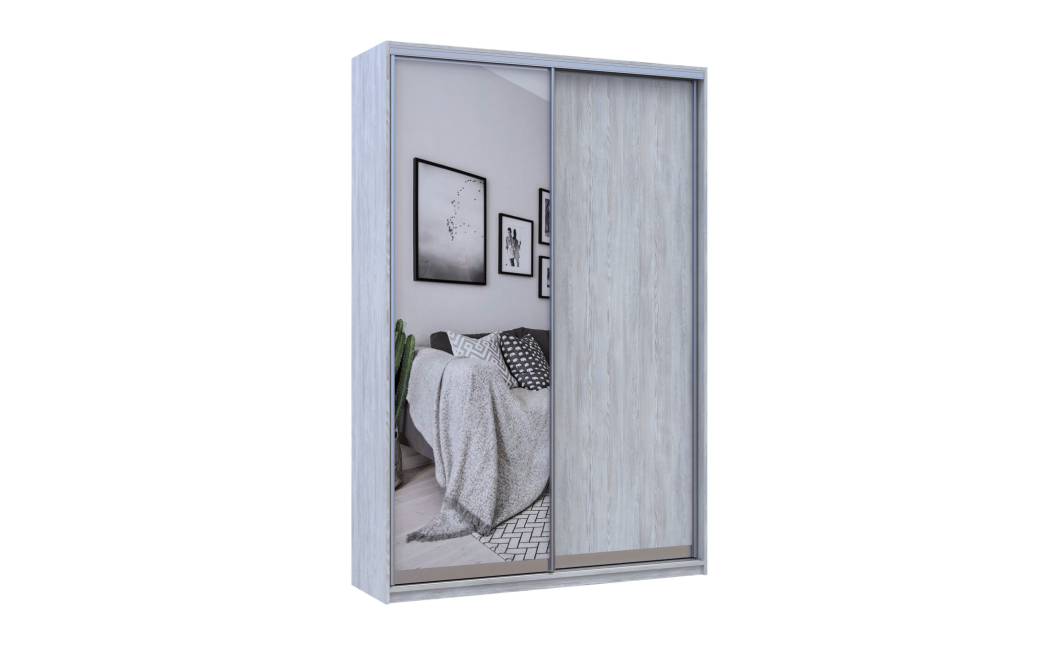 Tolóajtós gardróbszekrény Doros City light Natti Lúc 1 bútorlap / 1 tükör 120x60x225 (80736498)