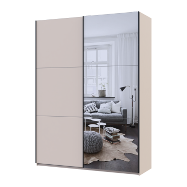 Tolóajtós gardróbszekrény Doros G-Caiser Kasmír / Kasmír 1 bútorlap / 1 Tükör 3 rész 180x60x240 (42005321)