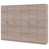 Nyílóajtós gardróbszekrény Doros Promo Sonoma tölgy 3+3 bútorlap 270x48x204 (42005005)