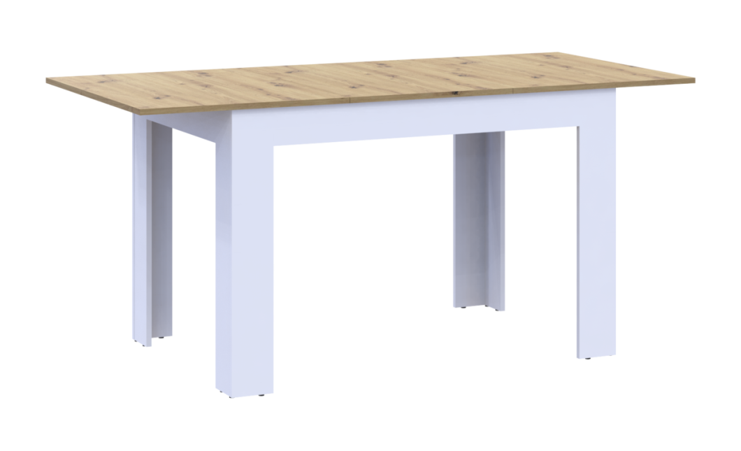 Doros Flint asztal Fehér/Artizán tölgy 120/170x80x78 (41510130)