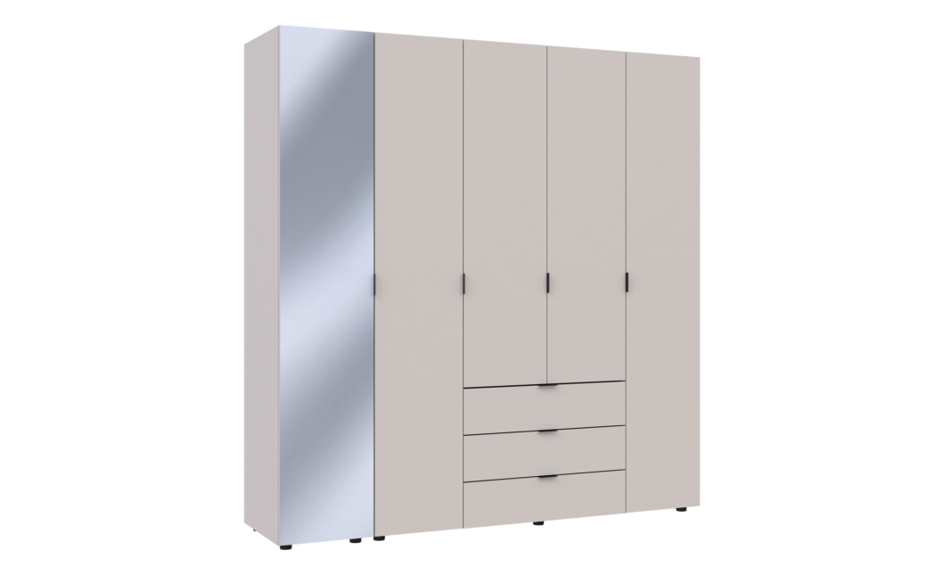 Nyílóajtós gardróbszekrény Doros Gelár kasmír 4 bútorlap / Tükör 194x49,5x203,4 (80737659)