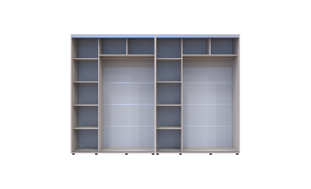 Tolóajtós gardróbszekrény Doros Sigma Slim kasmír 2+2 ajtó 300x60x214.4 (42005607)